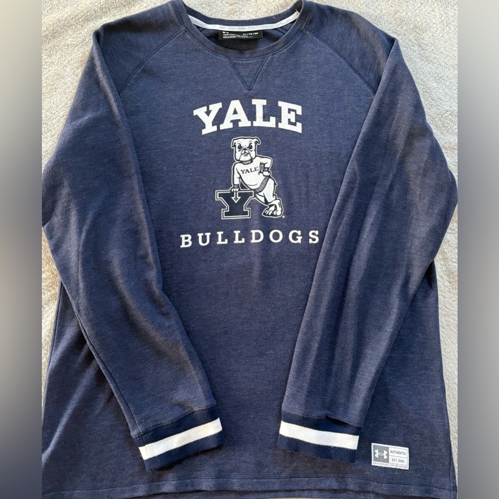Under Armour Dark Blue Yale Mulldog Crewneck Sweatshirt (XL)